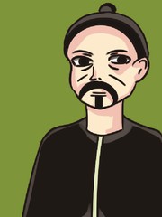刘铭传书法家漫画